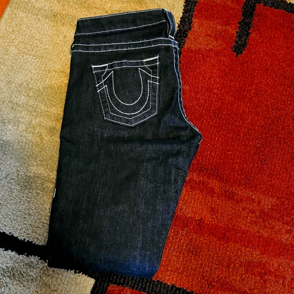 True Religion Black Skinny Jeans Size 28
